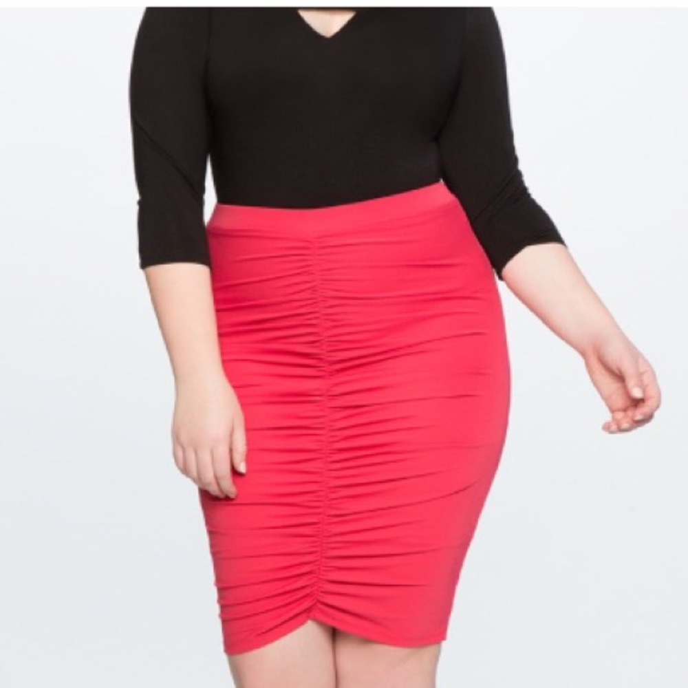 Pink Eloquii ruched skirt size 14/16 NWT